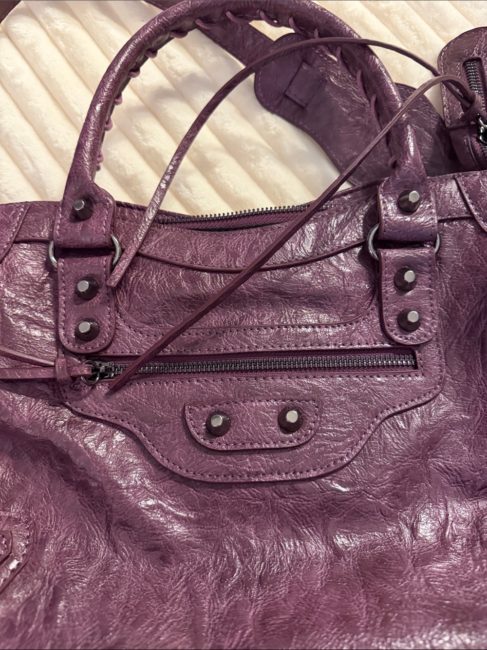 Unlisted Purple Braided-Handle Satchel with Detachable Strap - Picture 2 of 4
